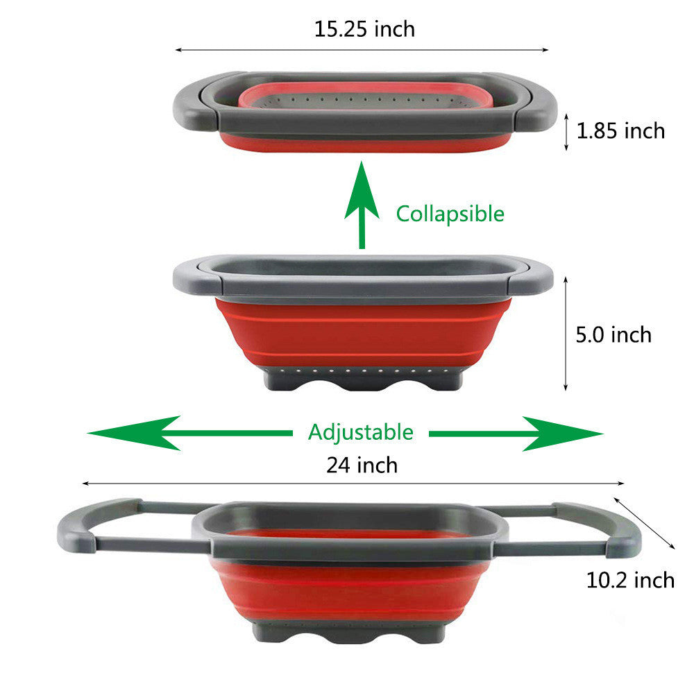 Rectangular Drain Basket Retractable And Foldable