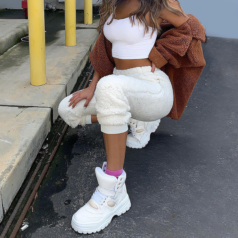 Fallwinter New Style Casual Pants Women's Solid Color Slim Fit