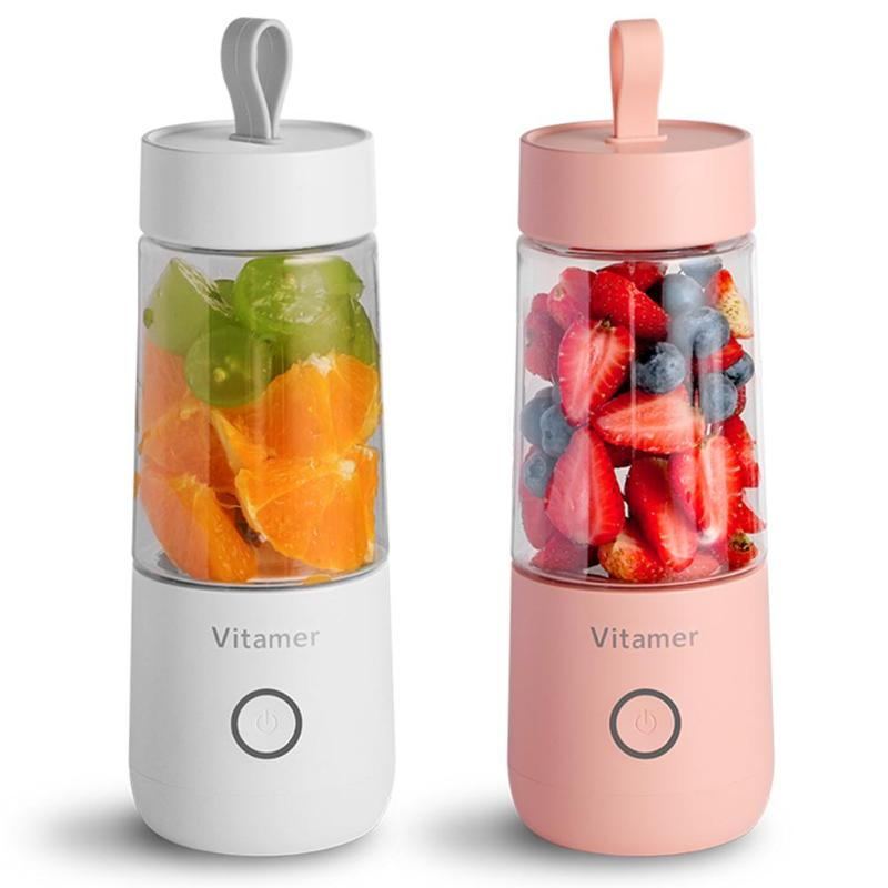 350ml Portable USB Blender Juicer – Rechargeable Electric Smoothie & Juice Maker with Tritan Bottle