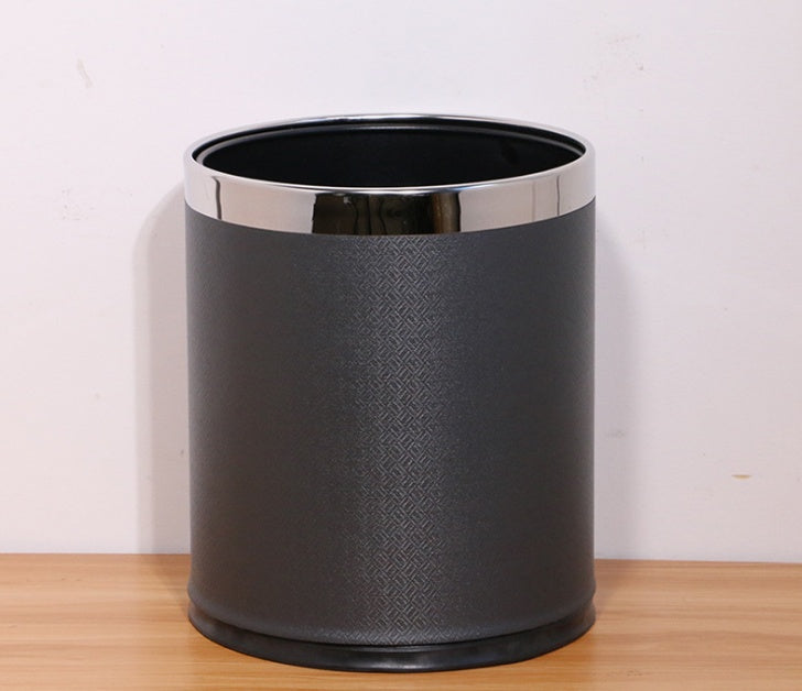 Hotel trash can fire home office double thickening creative coverless KTV room stainless steel storage bucket