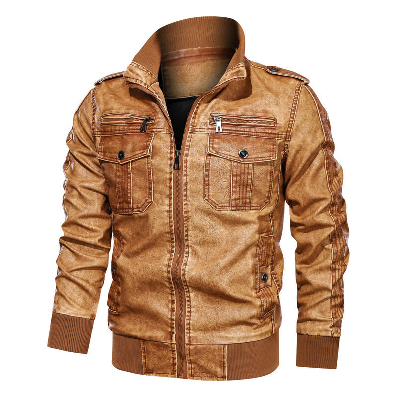 A tough leather jacket with velvet