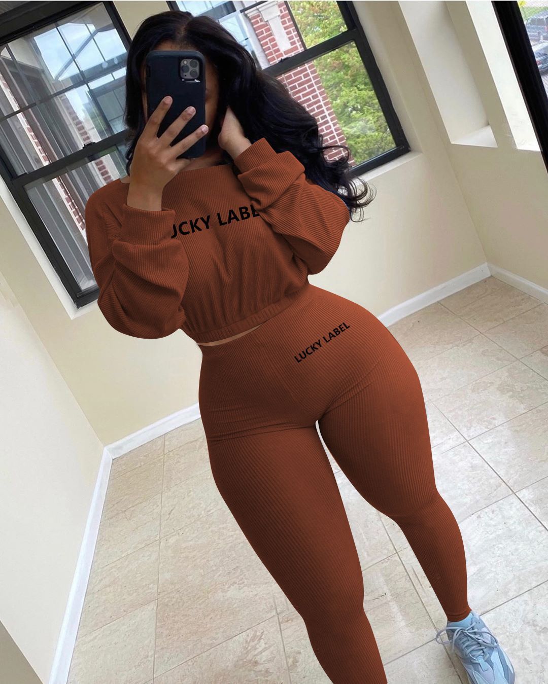 Letter embroidery sports casual suit