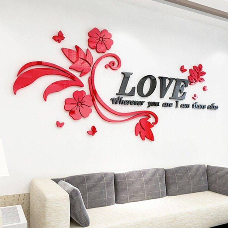 LOVE Flower Vine 3D Wall Sticker Decoration