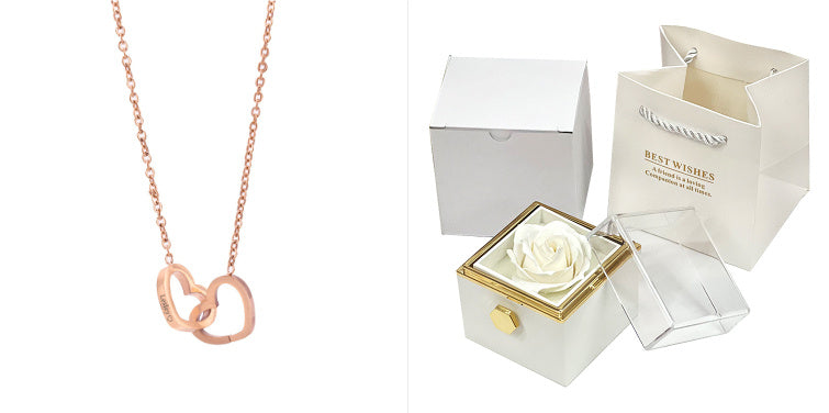 Rotating Soap Flower Rose Gift Box Creative Rotating Rose Jewelry Packaging Box Valentine's Day Gift For Women ShopWithASmile7.com