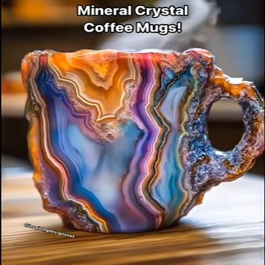 400ml Resin Mineral Crystal Coffee Mugs With Handles Elegant Fake Mineral Crystal Cup For Workplace Home Decor Christmas Gift Kitchen Gadgets ShopWithASmile7.com