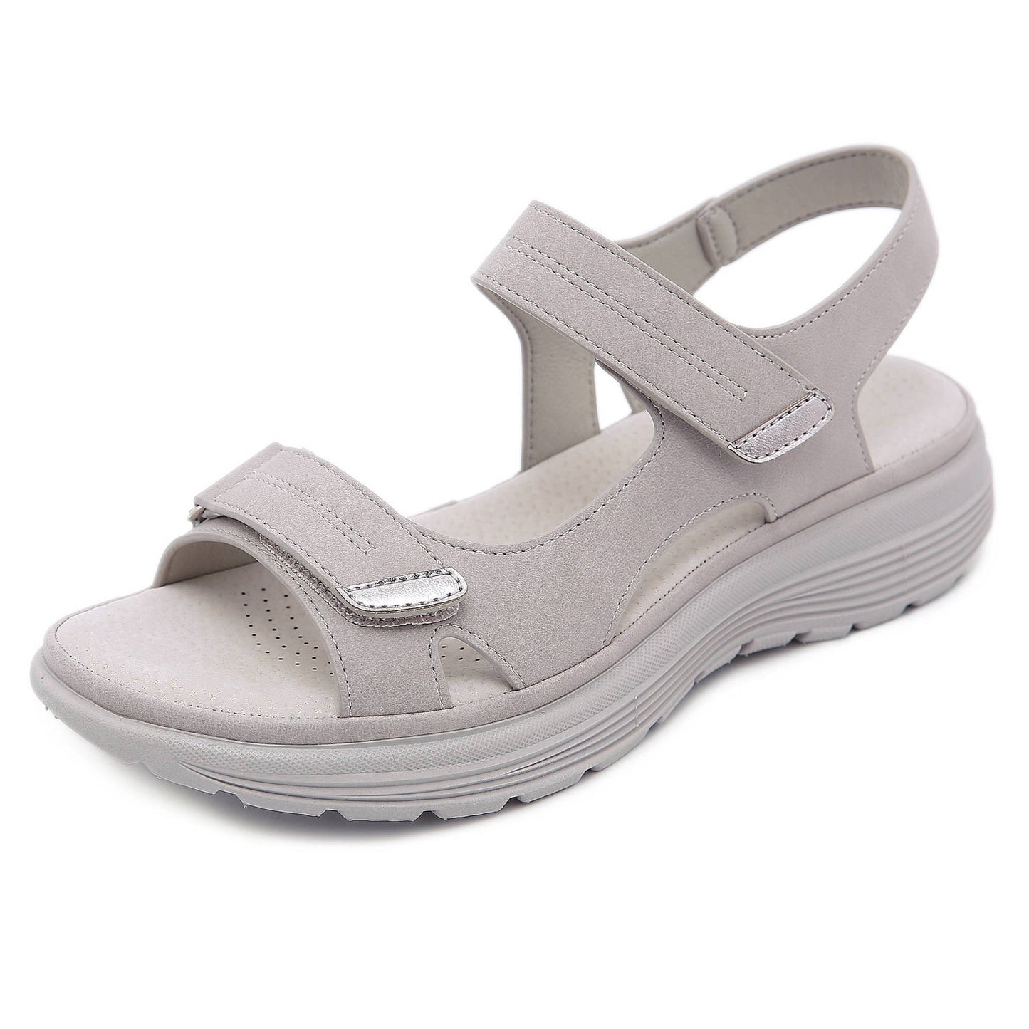 Sports Style Wedge Lightweight Velcro Plus Size Slippers Women