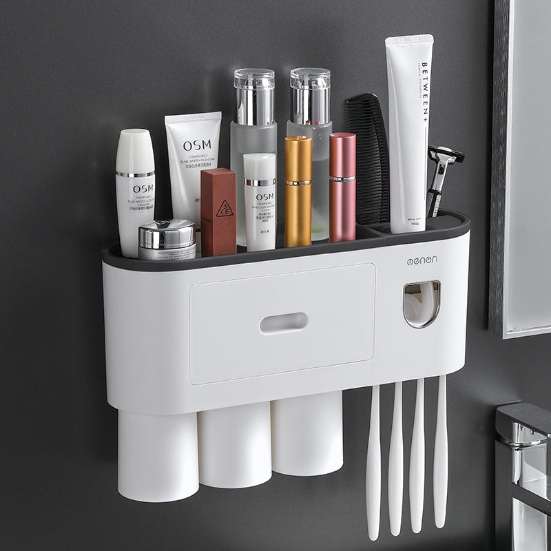 Integrated Multifunctional Toothbrush Rack With Toothpaste Squeezing Device ShopWithASmile7.com