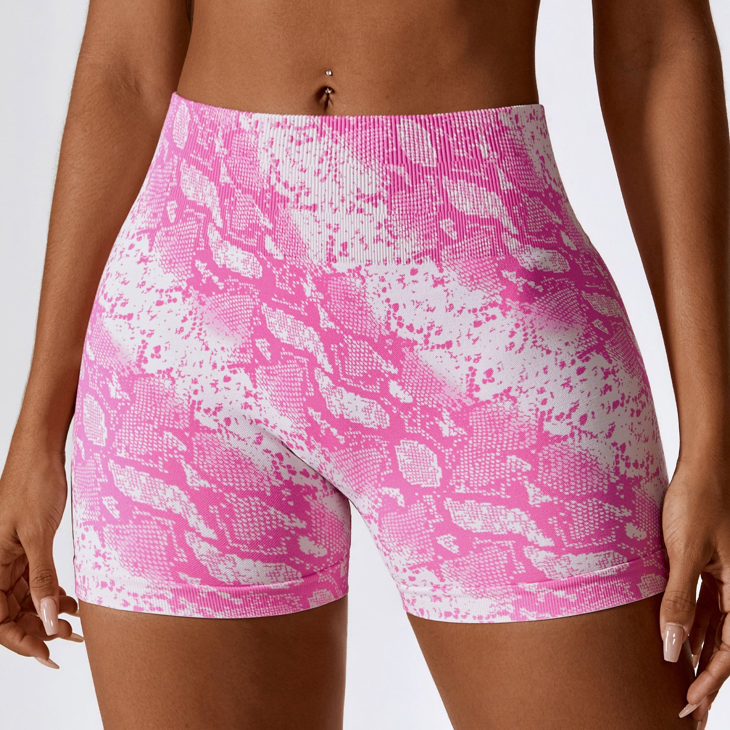 European And American Digital Printing Seamless Yoga Shorts ShopWithASmile7.com