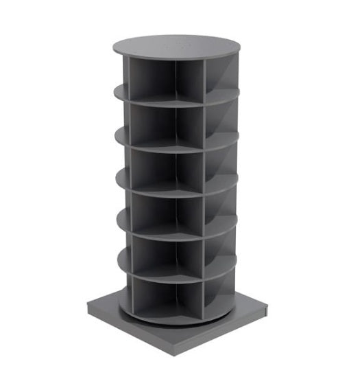 Grey 360 Rotating Shoe Cabinet 6 Layers