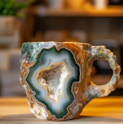 400ml Resin Mineral Crystal Coffee Mugs With Handles Elegant Fake Mineral Crystal Cup For Workplace Home Decor Christmas Gift Kitchen Gadgets ShopWithASmile7.com