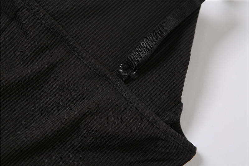 Fashion V-neck Strap Backless Tight Jumpsuit