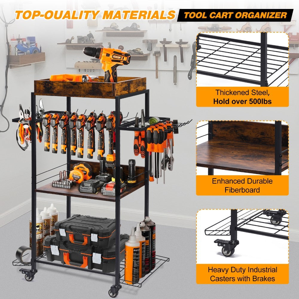Three-layer Tool Carts, With A Variety Of Types, Can Be Cleverly Matched, Easy To Move, Help To Improve Work Efficiency, Wide Applicability, And Create Extraordinary Results.