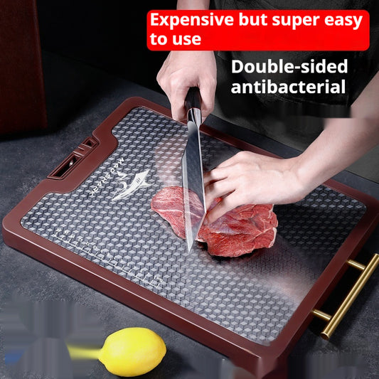 Stainless Steel Cutting Board Household Double-sided Thickened Ebony-TC Handle
