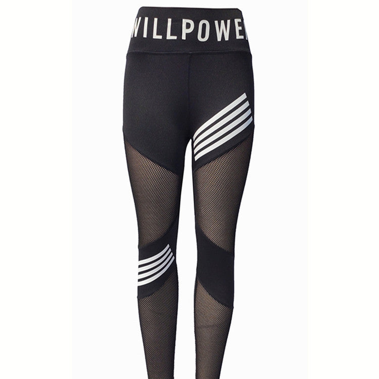 Hips and high waist mesh yoga pants