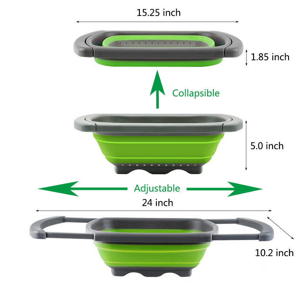 Rectangular Drain Basket Retractable And Foldable