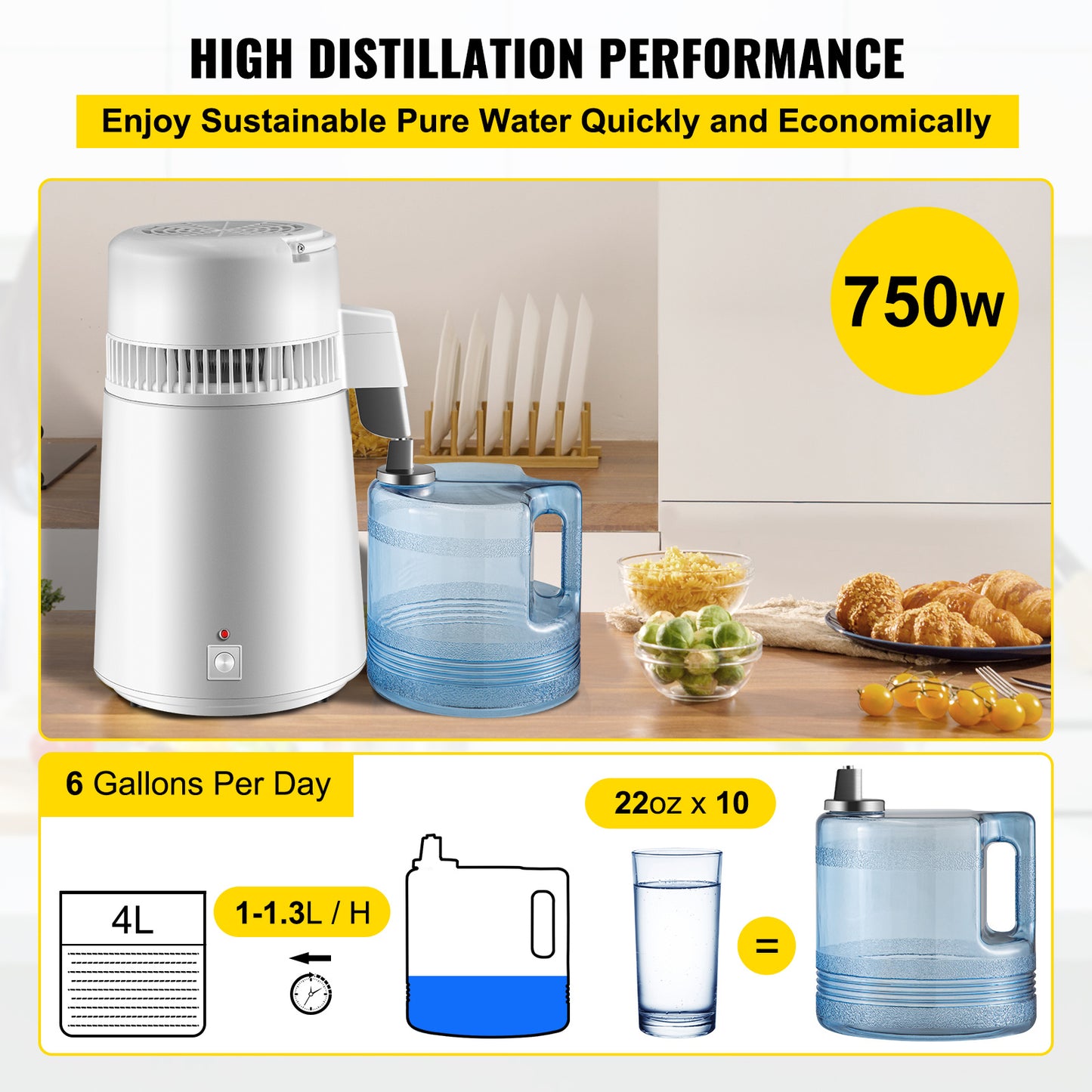 Newest 4L Dental Medical Pure Water Distiller All Stainless Steel Internal ShopWithASmile7.com