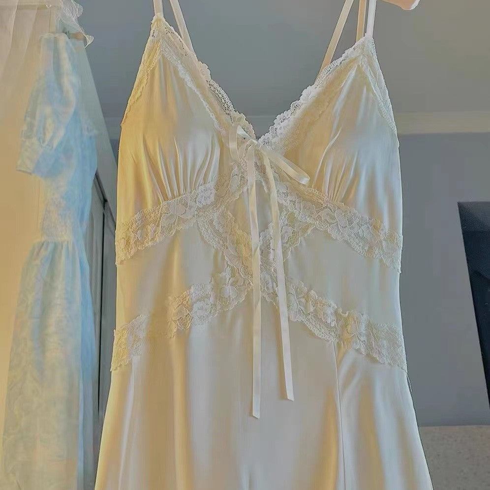 Autumn French Vintage Lace Lace Sexy Nightgown
