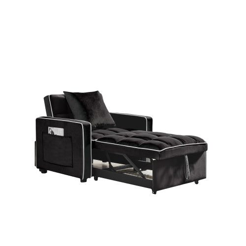 3-in-1 Convertible Sofa Bed Chair – Adjustable Backrest, Fold-Out Sleeper, & Chaise Lounge