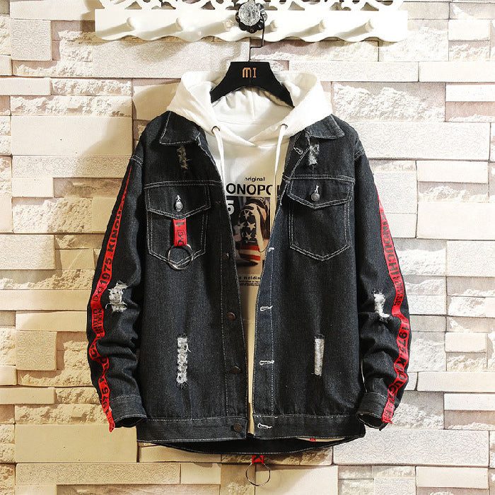 Youth Fall Denim Jacket Male Spring And Autumn Junior High School Students
