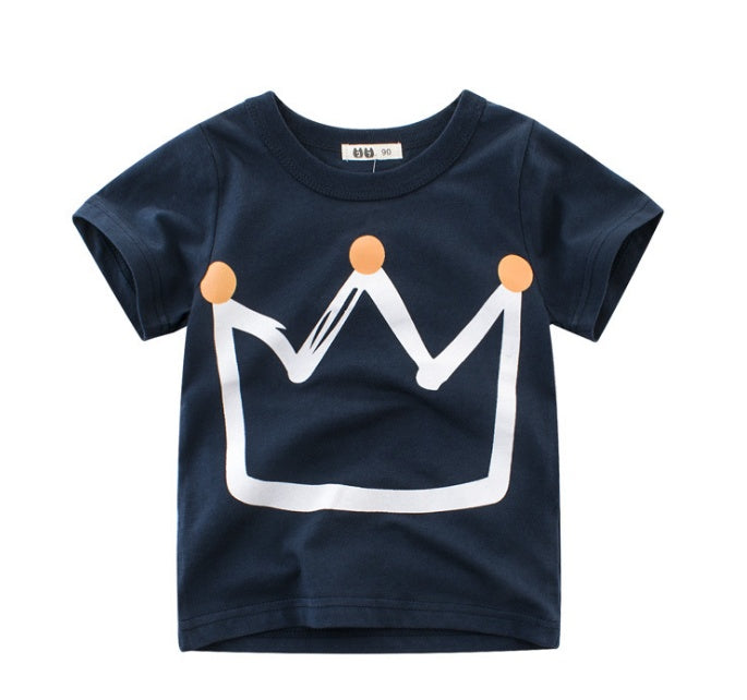 Children's Wear Summer New Korean Children's Boys Cotton T-shirt Men's Treasure In Children's Short Sleeves ShopWithASmile7.com