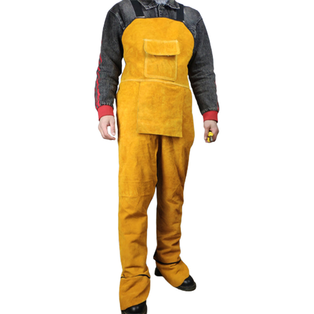 Professional Welding Apron Leather Welder Clothes Carpenter Blacksmith Garden Worker Britches Trousers Cloths