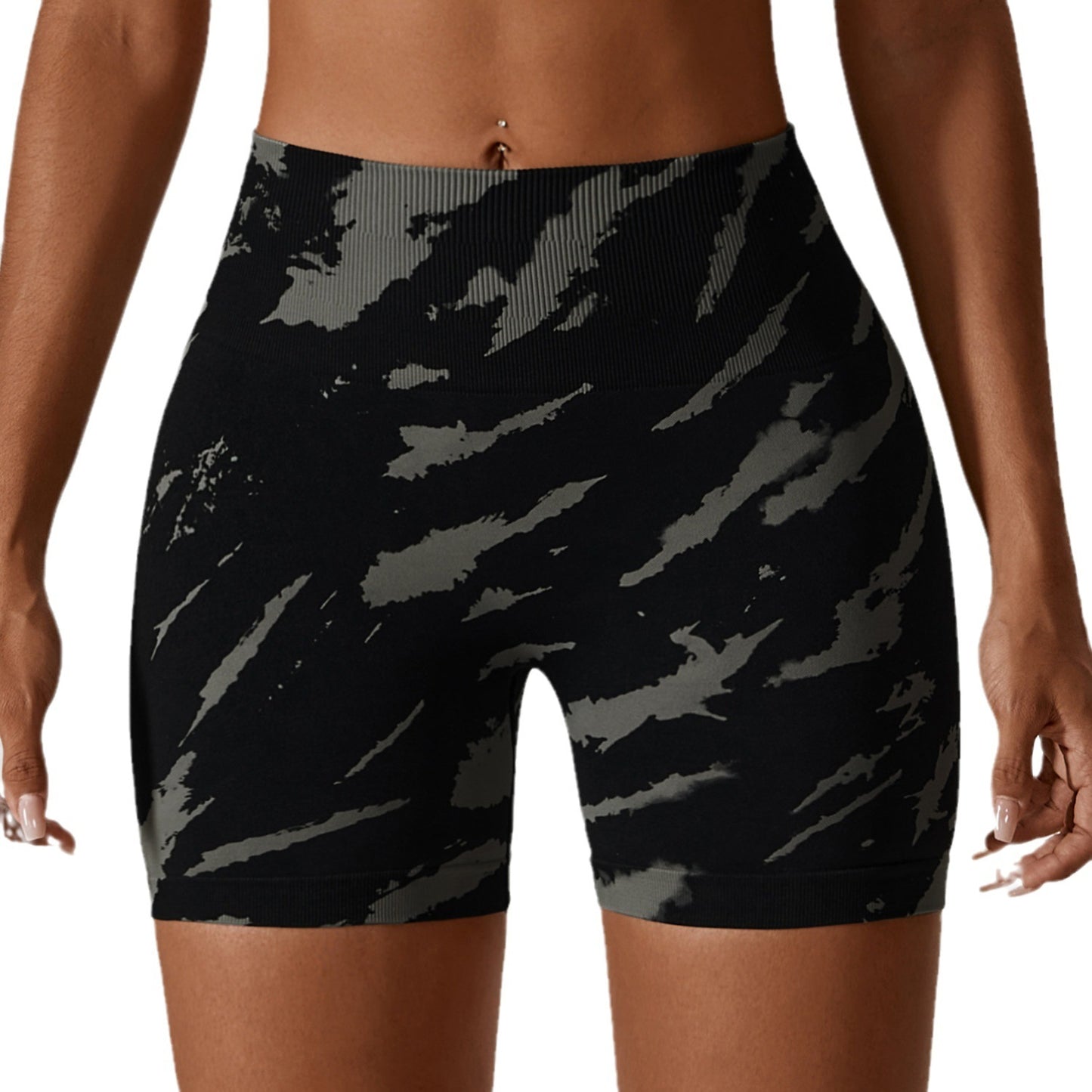 European And American Digital Printing Seamless Yoga Shorts ShopWithASmile7.com