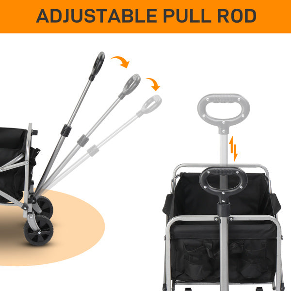 Silver Frame Oxford Cloth Garden Folding Cart ShopWithASmile.com