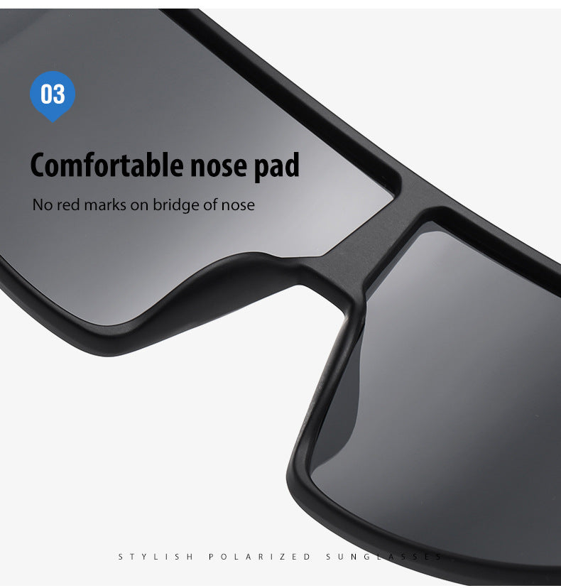Mens Fashion Simple One Piece Large Frame Sunglasses ShopWithASmile7.com