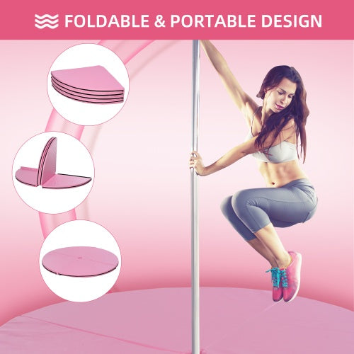 Soozier Pole Dance Mat, 2T X 5W Folding Pole Dance Mat For Home, Lightweight And Foldable, Pink