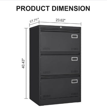 Horizontal File Cabinet With 3 Drawers