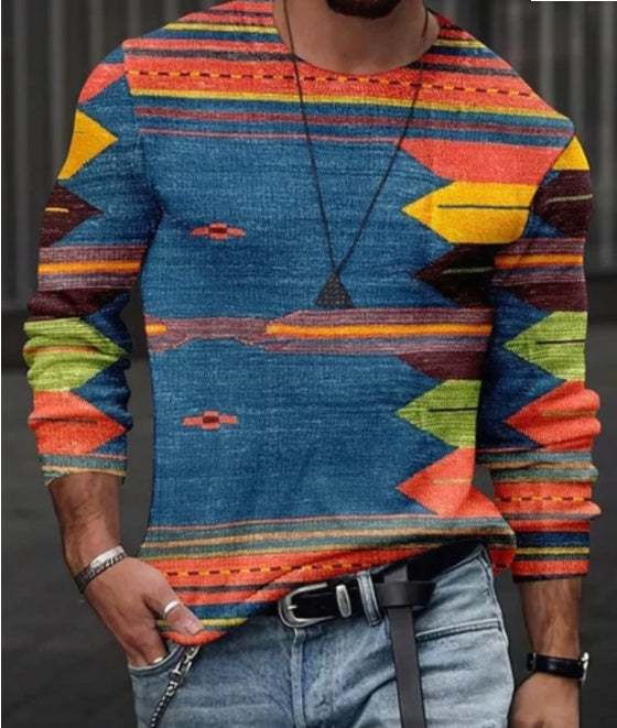 Casual Long Sleeve Animal Skull Men's Print T-Shirt ShopWithASmile7.com