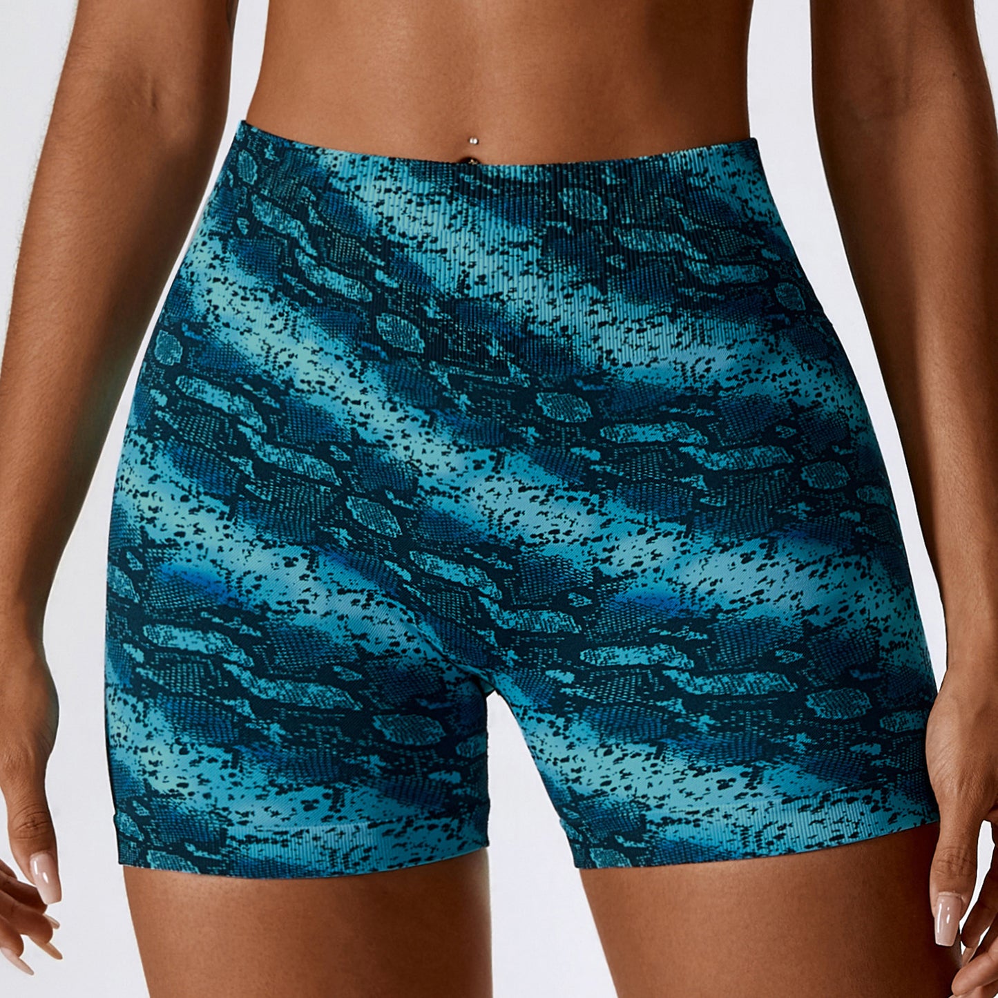 European And American Digital Printing Seamless Yoga Shorts ShopWithASmile7.com