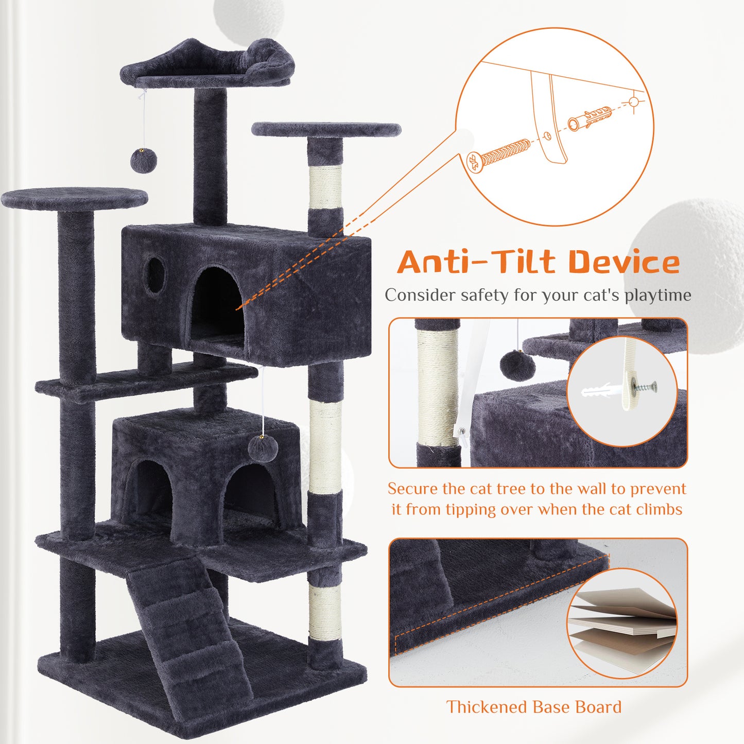 Multi Functional Cat Treehouse Cat Climbing Frame ShopWithASmile7.com