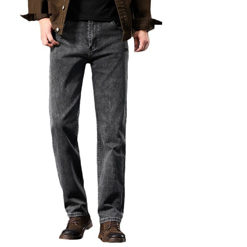Autumn And Winter Straight Loose Plus Size Men's Fleece Padded Pants ShopWithASmile.com
