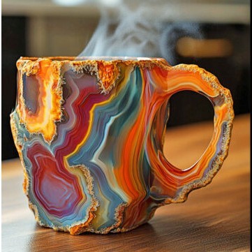 400ml Resin Mineral Crystal Coffee Mugs With Handles Elegant Fake Mineral Crystal Cup For Workplace Home Decor Christmas Gift Kitchen Gadgets ShopWithASmile7.com