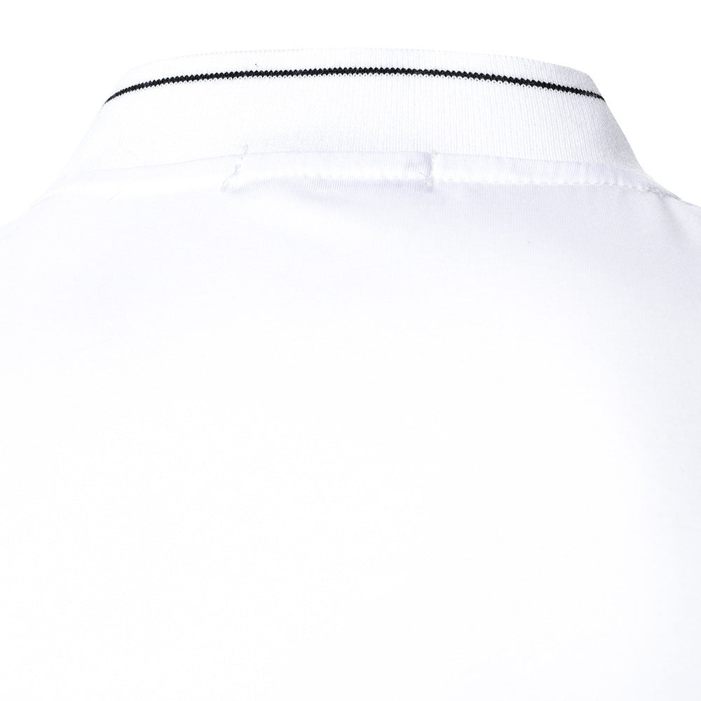 Men's POLO Shirt Three-color Stitching Fashion Lapel