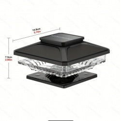 6 Pack Outdoor Solar Poat Cap Lights Cold White IP65 Waterproof For 4x4 5x5 6x6 Wood Posts In Garden Decor White
