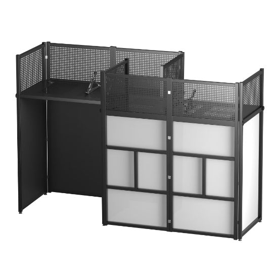 Portable DJ Facade Booth With Black And White Lighting Scrims ShopWithASmile7.com
