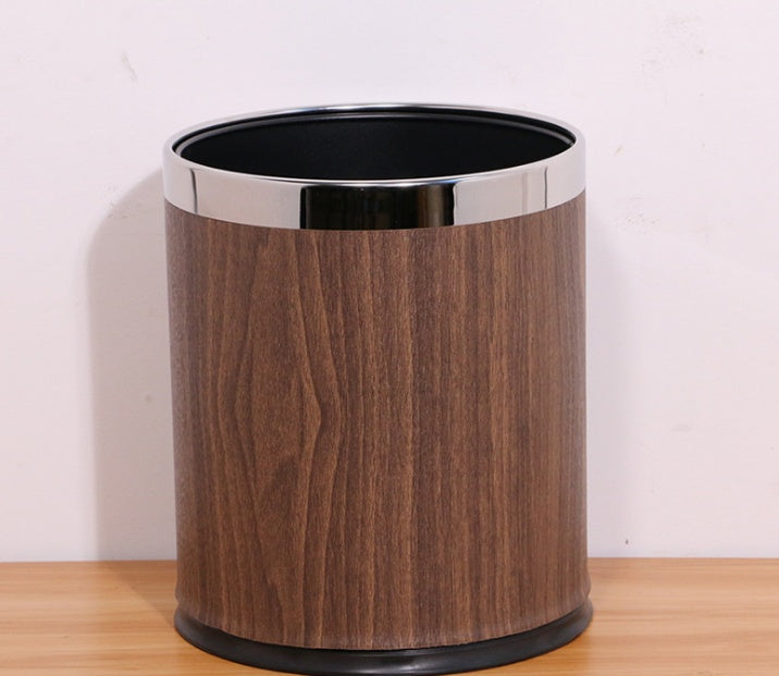 Hotel trash can fire home office double thickening creative coverless KTV room stainless steel storage bucket