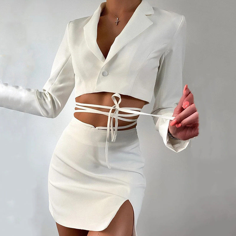 Female Autumn And Winter OL Fashion Sexy Hot Girl Short Skirt Suit
