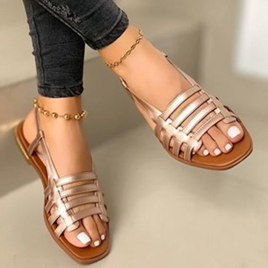 Summer New Large Size Flat Casual Woven Sand Sandals