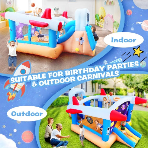 6 In 1 Outdoor Indoor Inflatable Bouncer For Kids Target Ball Basketball Slide With Blower ShopWithASmile7.com