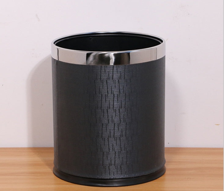 Hotel trash can fire home office double thickening creative coverless KTV room stainless steel storage bucket