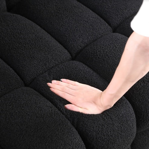 62.2length ,35.83 Deepth ,human Body Structure For USA People, Marshmallow Sofa,boucle Sofa ,BLACK Color, 2 Seater