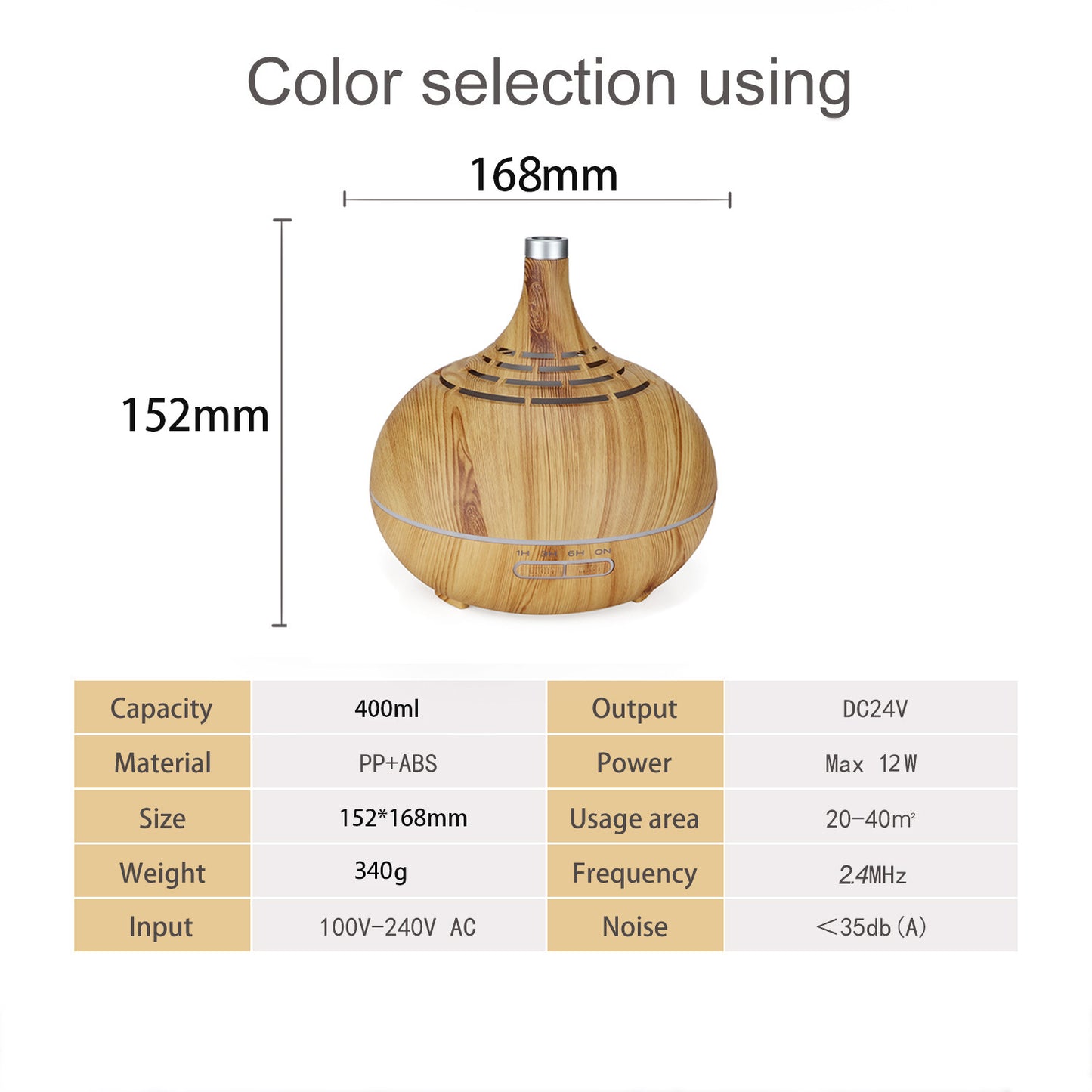 Aroma Diffuser Ultrasonic Creative Wood Grain Tip