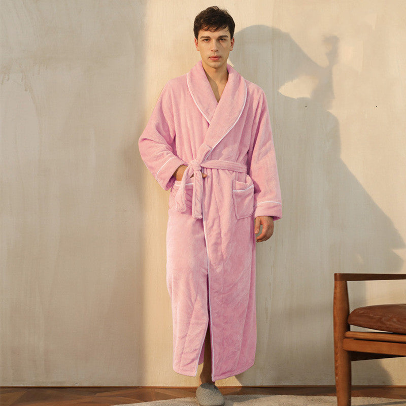 Thickened Pineapple Flannel Couple Nightgown Fashion
