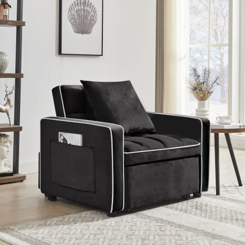 3-in-1 Convertible Sofa Bed Chair – Adjustable Backrest, Fold-Out Sleeper, & Chaise Lounge