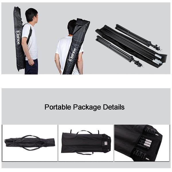 2x3M Photography Backdrop Stand Kit โ Adjustable Support Frame with 3 Clips & Carrying Case