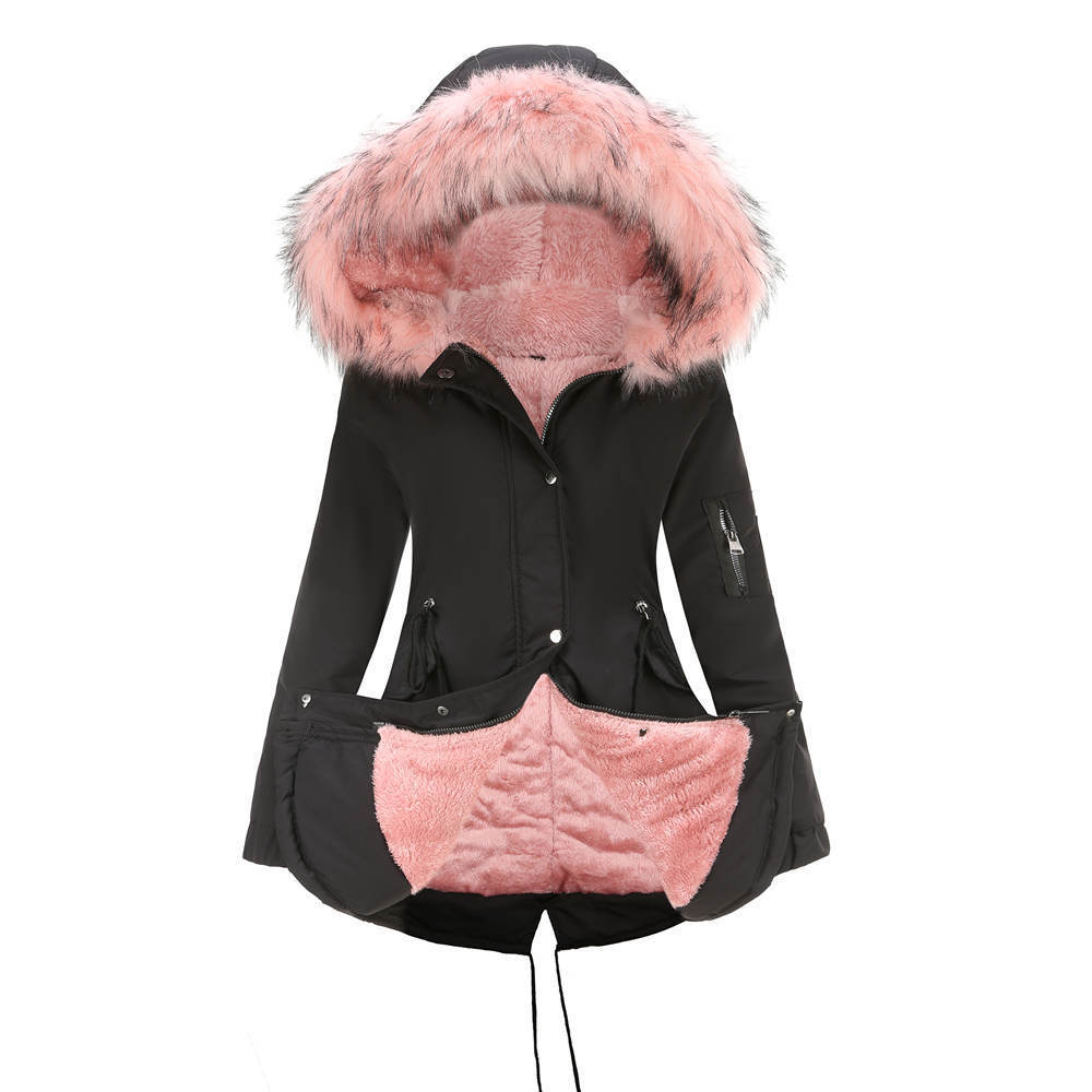 Parka Cotton-padded Coat Mid-length Hooded ShopWithASmile7.com