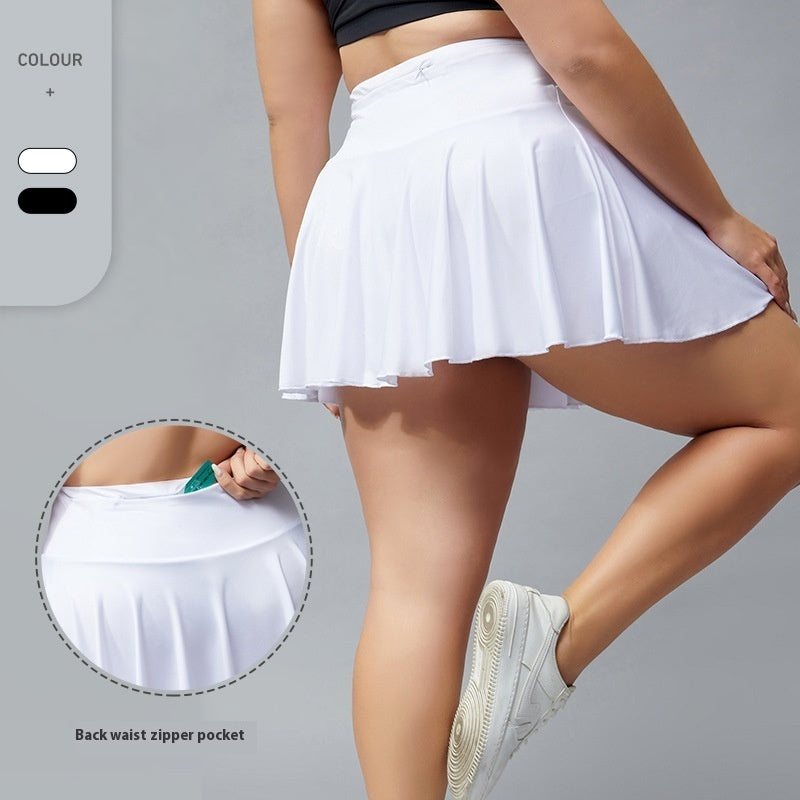 Plus Size Fitness Shorts Women's Anti-exposure Outdoor Tennis Skirt